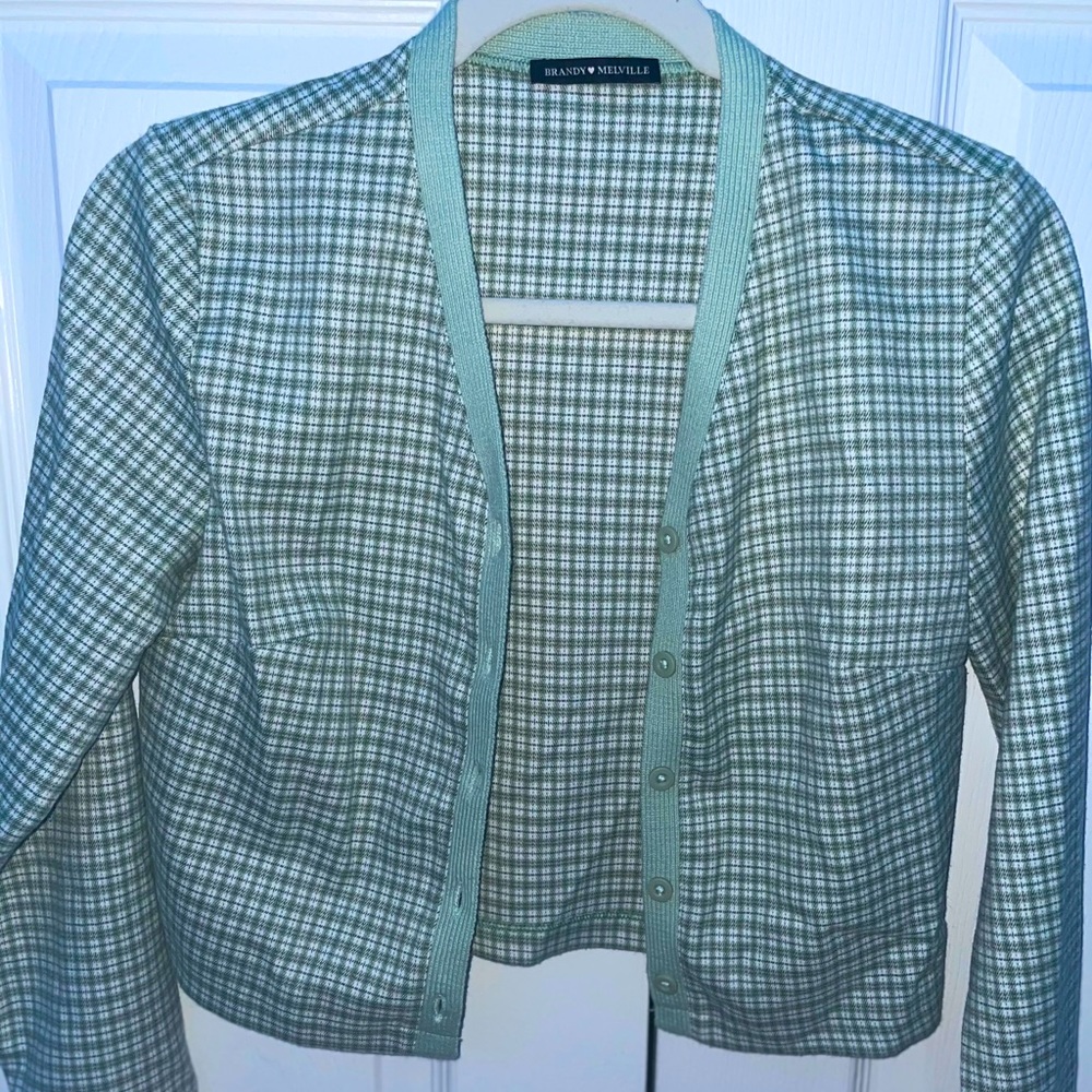 BRANDY MELVILLE PLAID GREEN TOP/JACKET